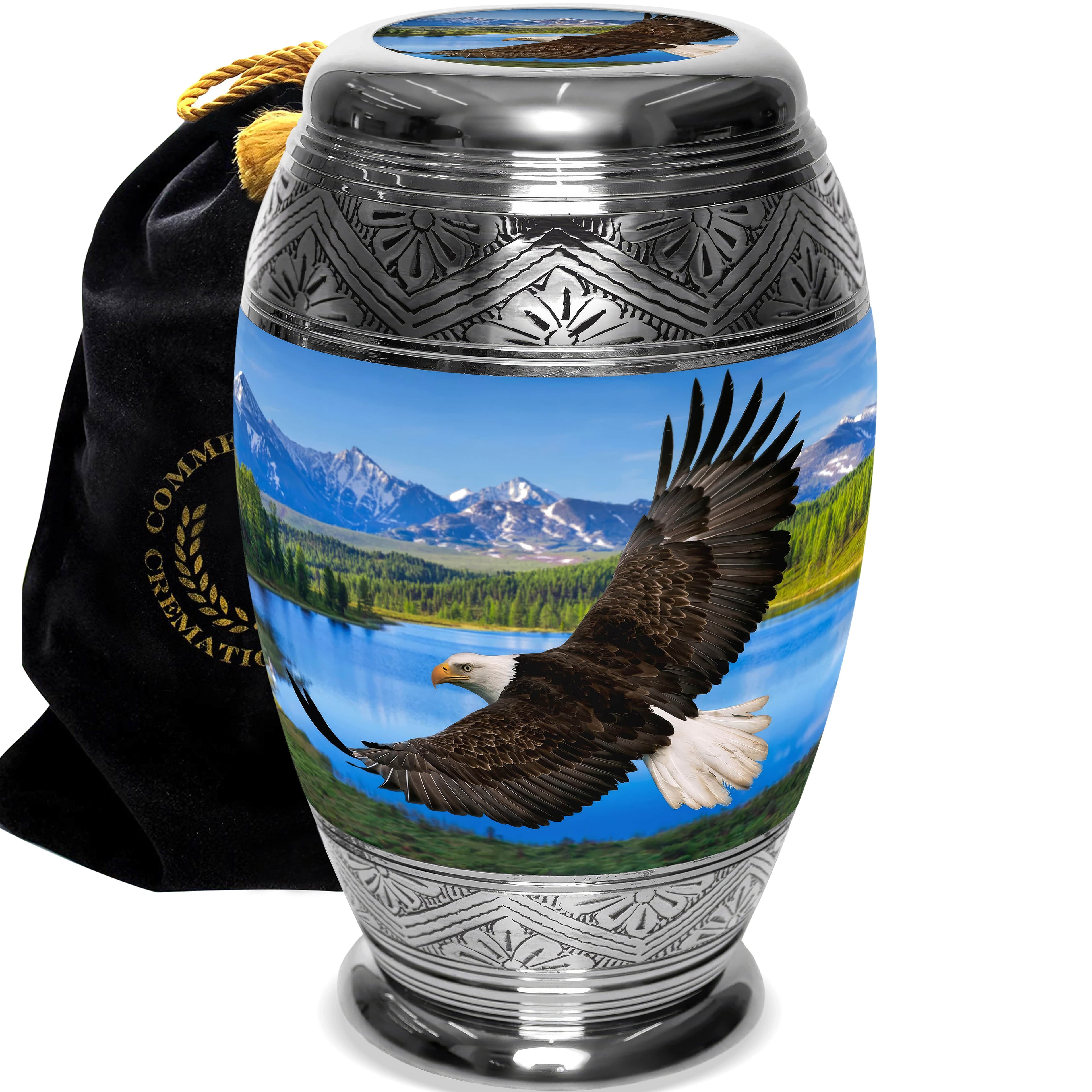 Majestic Bald Eagle Extra Large Urn or Companion Urn – Extra Large Urns for Human Ashes | XL Urn & XXL Urn